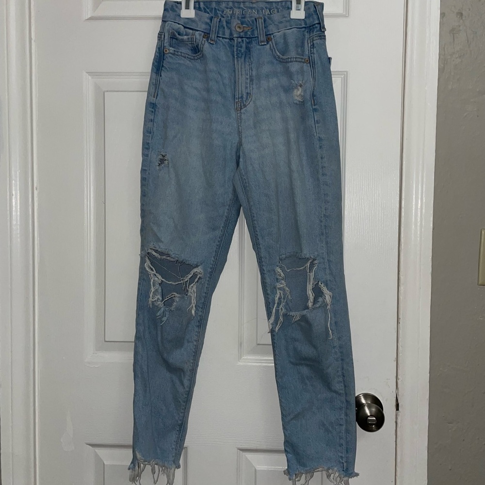 American Eagle ripped jeans.